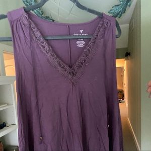 PURPLE AMERICAN EAGLE LACE TANK